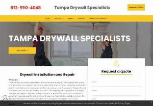 Tampa Drywall Specialists - Tampa Drywall Specialists handle stucco and install drywall for new homes, garages, restaurants, retail, and offices. We patch and replace ceilings as well as remove popcorn texture. For both commercial and residential clients we handle patchwork, large installations such as remodels, water damage repair, garage finishing, FRP installation, acoustic ceilings, and much more. Our team of experienced drywall hangers can install, finish, or repair any job. We have a scalable team that can...