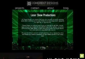 Coherent Designs - Laser show producer based in Chicago, specializing in bespoke laser shows and laser effects for a wide multitude of events including touring, special events, corporate events, sporting events, and more. 