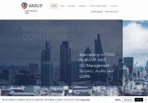 AKRUP - Management Systems Consultancy, GDPR, TISAX, NIST, Compliance, Policies, Audits, Risk Management. ISO 27001, 9001, 14001, 45001, 22301. Training Courses. Worldwide services