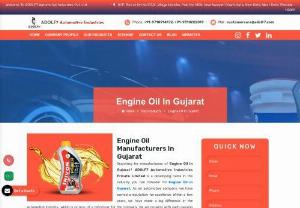 Engine Oil In Gujarat | Engine Oil Manufacturers Suppliers Gujarat - Engine oil is a type of lubricant that is specifically formulated to reduce friction and wear between the moving parts inside an engine. At Adolf7 Automotive Industries Private Ltd., we are proud to be one of the most reliable and trusted manufacturers of engine oil in Gujarat. Our high-quality products are designed to help ensure optimal engine performance and longevity, so you can have peace of mind knowing that your engine is well-protected.