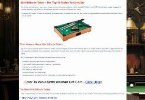 Mini Billiards Table - Mini Billiards Table - A small site dedicated to the mini billiards table. We've got reviews, insight, and more!