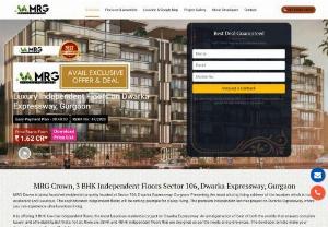 MRG Crown, 3 BHK Independent Floors Sector 106, Dwarka Expressway, Gurgaon - MRG Crown is latest launched residential property located at Sector 106, Dwarka Expressway, Gurgaon. Presenting the most alluring living address of the location which is truly exuberant and luxurious.