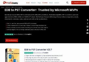 EDB to PST Converter - MailsDaddy EDB to PST Converter easily migrates Exchange Database files into Outlook file format. It also repairs the corrupted or damaged EDB files and successfully convert them into PST file format. This tool allows to convert EDB files into multiple file format MSG, HTML, Office 365, Live exchange server, etc.