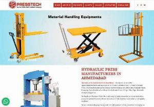 Hydraulic Press Manufacturers in Ahmedabad | 86088 81721 - Hydraulic Press Manufactures in Ahmedabad - Presstech is No. 1 quality manufacturers of Pillar hydraulic press and pillar press in Ahmedabad.