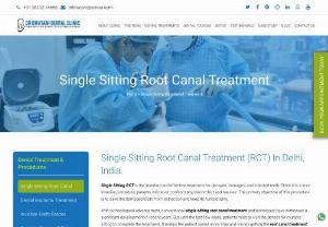 Single Sitting Root Canal Treatment | Single Sitting RCT | Root Canal Cost In India - For teeth with decay, injury, or infection, single-sitting RCT is the accepted and efficient therapy. Patients will never experience pain or inconvenience because it is a less invasive technique. This procedure's main goal is to preserve the injured tooth functional rather than extract it.
For the treatment, we don't charge much. You may even compare the Root Canal Cost in India by searching online.