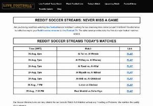 Live Football/Soccer Streaming Website - Best Free Football Live Streaming Website For Worldwide Football/Soccer Lovers. 