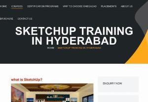 SketchUp training in Hyderabad - OMEGACAD - SketchUp is a program used for a wide range of 3D modeling designs like architecture, interior design, landscape architecture, and video game design, to name some of its applications.The program includes drawing layout functionality, and surface rendering, and supports third-party plugins from the Extension Warehouse.
