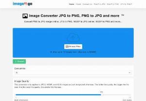 Online Image Converter JPG to PNG, PNG to JPG, Webp to PNG - Image2Go allow users to convert PNG to JPG image online, JPG to PNG, Convert WEBP to JPG online and WEBP to PNG Online and Free