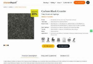 Carbon Black Granite Pavers & Tiles | SAVE 20% | Stone Depot - Natural stone Carbon Black Granite has a classic charm about it. Its rich black colour and subtle colour variations add a sense of luxury to any driveway. Each slab of stone is a work of art because of the distinctive patterns and specks that exist within it. Durability is crucial for driveways, and Carbon Black Granite is the apt building material. This premium stone is a dependable option for high-traffic areas because of its strength and resistance to wear. 