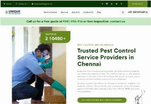 Pest Control Services - Professional Pest Control Chennai - Unique Pest Control has been providing quality pest control services to residential and commercial properties in India. The chemicals used by our fully qualified technicians are the best in class. We at Unique Pest provide all aspects of pest control services from controlling cockroaches to ants and all pests.