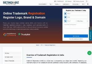 Online Trademark Registration - With Setindiabiz Registration of trademark in India became easy. Register Logo or Trade Mark @  1,999/-. We provide legal help with trademark filing.