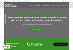 Locksmith Near Me - Your search for locksmith near me ends here at Open Locksmiths. We are the go-to choice for residents in the eastern suburbs of Melbourne when they need a reliable locksmith. We pride ourselves on being fast, affordable, and trustworthy. With over 25+ 5-Star Reviews, we have built a strong reputation as one of the most reliable locksmiths in the area. With 20 years of experience, we have honed our skills and maintain the highest standards of service.
