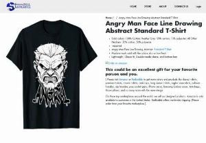 Angry Man Face Line Drawing Abstract Standard T-Shirt - Picture this: youre walking down the street, minding your own business, when you spot someone wearing a shirt that immediately catches your eye. Its the Angry Man Face Line Drawing Abstract Standard T-Shirt. Intrigued, you cant help but take a closer look. The design is simple yet powerful, featuring an abstract representation of an angry mans face, drawn with just a few bold lines. Its like a modern-day Picasso. But what is it about this shirt that makes it so captivating?