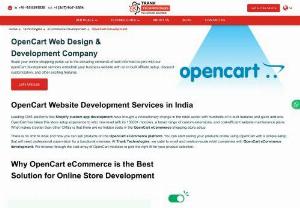 Opencart ecommerce development company - Trank Technologies is the best Opencart eCommerce development company for your business needs. We provide expert solutions, seamless integration, and tailored eCommerce websites.