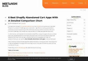7 Best Shopify Abandoned Cart Apps With A Detailed Comparison Chart - Selling products online through eCommerce platforms like Shopify is more challenging than it may initially seem! Numerous obstacles come with the territory, ranging from attracting customers to ensuring a seamless online store experience that leads to successful conversions. One particular common challenge faced by Shopify store owners is the high cart abandonment rate.