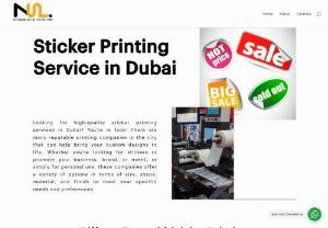 Sticker printing service Dubai - NSL Printing Company in Dubai offers a Best Sticker printing service in Dubai