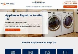 Mr. Appliance of Austin - When in need of an Austin appliance repair service, Mr. Appliance of Austin is the service provider youre looking for. We offer the kind of appliance repair Austin residents deserve without wasting money.  Your search for  appliance repairman ends here with Mr. Appliance of Austin offering a wide range of appliance repairs. From Austin refrigerator repair service & dishwasher repair to washing machine repair and more, your appliance repairman near me is on their way!  We handle...