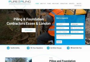 Piling and Foundation Essex - Pure Piling is a distinguished and highly skilled company, together with over 30 years of specialism and significant piling and ground works industry experience. We are profoundly privileged to be capable and prepared for any form of piling works with our recognised methods, techniques and procedures, along with our specialised equipment is certain to achieve the best results.
