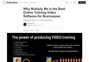Multiply Me is the Best Online Training Video Software for Businesses - Are you tired of searching for online training video software that truly caters to the needs of your business? Look no further, because we have found the ultimate solution! Introducing Multiply Me, the game-changing platform specifically designed to revolutionize your company&#39;s training methods. Say goodbye to dull and ineffective training videos  with its cutting-edge features and user-friendly interface, Multiply Me is here to transform the way you educate and engage your...