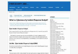 Cyber Security Jobs - Incident Response Analyst