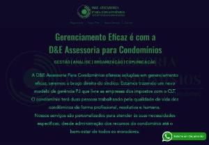 D&E Assessoria Para Condominios - D&E Assessoria Para Condomnios offers effective management solutions for condominium residents. With our services, we offer professional support to find the best way for your condominium to reach its goals. Our services are customized to meet your specific needs, from managing condominium resources to developing policies and regulations to improve the well-being of all residents.
