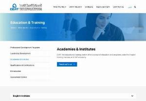 Education training centers abu dhabi - CERT, the educational training center offers a range of education and programs under the English training Institute, AI & VAT Academy.