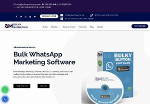 Leading Online Marketing & Promotional Software Supplier - Bulky marketing is one of the leading and trusted online promotional tool suppliers in India. We offer wide range of marketing & promotional tools such as Whatsapp Marketing Software, Mail Marketing software, Data Software, Whatsapp Business API, Voice Call Marketing Software, Digital marketing services and many more services. These services are useful for each and every type of businesses and commercial establishment. They are 100% safe, reliable, affordable and easy to use.