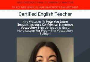 Certified English Teacher - Take online English lessons with an American teacher who has taught thousands of students since 2011. Lessons are customized to meet your needs. Now accepting kids and adults of all ages. Sign up for a free trial lesson today!