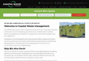 Coastal Waste Management - Coastal Waste Management: Perth's top skip bin hire company. Over 93% waste recycling rates. Wide range of skip bin sizes (2m3 to 30m3) with upfront prices, and no hidden fees. From residential to construction, we help cut your waste.