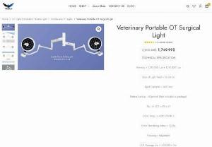 Veterinary Portable OT Surgical Light - TECHNICAL SPECIFICATION  Intensity &gt; 1,00,000 Lux + 1,00,000 Lux  Size of Light Field &gt; 12-30 cm  Spot Diameter &gt; 600 mm  Battery backup  &gt;Optional (Not Included in package)  No. of LED &gt; 21 + 21  Color Temp. &gt; 4000-5000 K  Color Rendering Index &gt; 93 Ra  Focusing &gt;Adjustable  LED Average life &gt; &gt;50000+ Hrs.  Numbers of LED&rsquo;s  &gt; 84 (Yellow + White) See Product Pictures for better understanding.  Power...