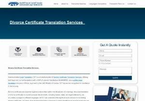 Divorce Certificate Translation Services - Need Divorce Certificate Translation? Contact us for the best price and receive your translation today. For expert translations, reach us at +971 502885313.