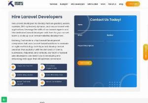 Hire Laravel Developers - Hire Laravel Developers on monthly or hourly basis from Krishang Technolab. Hire Laravel Programmers are a perfect match for your Laravel Website development requirements.