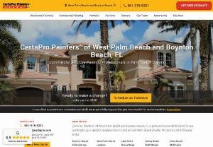 CertaPro Painters of West Palm Beach and Boynton Beach, FL - CertaPro Painters of West Palm Beach & Boynton Beach, FL is a locally owned and operated painting company. We are a full-service painting company, offering brick painting, cabinet refinishing and repainting, deck staining, and much more! Whether you're looking to paint your home or business, CertaPro Painters of Boynton Beach's painting specialists are more than qualified for the job.