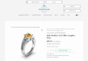 Oval Yellow Sapphire Ring: yellow  Split Shoulder Design - Discover our exquisite Oval Yellow Sapphire Ring—a fusion of modern elegance with a split shoulder design, accentuating the allure of oval yellow sapphires.