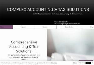 Complex Accounting & Tax Solutions - At Complex Accounting and Tax Solutions, we provide comprehensive accounting services, HR and payroll setup and management, business consulting, personal and business tax planning and preparation solutions, and IRS Debt Relief.  With our expertise, you can rest assured that your finances are in good hands. Let us handle the complexity of your taxes so you can focus on the things that matter.
