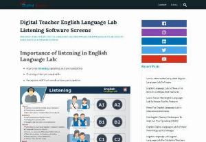 Digital Teacher English Language Lab Listening Software Screens - &quot;Importance of listening in English Language Lab: Improves listening, speaking and pronunciation Develops interpersonal skills, Receptive skill that needs active participation.&quot;