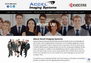 Managed Print Services Company in Fort Worth and Dallas - Accel Imaging Systems is a locally owned and operated managed print solutions company serving Fort Worth and the DFW Metroplex for over 25 years now and has become one of the largest Independent Factory Authorized Copy Machine Rentals and Service dealerships in Fort Worth. We service Copystar Copiers and all major brands such as, Canon, Konika Minolta, Xerox, Toshiba, Ricoh, sharp and HP and more. Call us now at (817) 704-2421 or visit our website for more details.