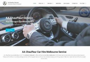 Best Chauffeur Services in Melbourne - Australia - AA Chauffeur provides luxury Chauffeur Services in Melbourne. With our Chauffeur driven service, you will get more time for yourself as you do not have to drive. AA Chauffeur Services is a well-established chauffeur company in Melbourne with over 11 years of experience providing high-quality chauffeur services to clients. To know more, just visit our website.
