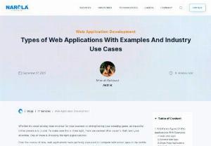 Types of Web Applications With Examples And Industry Use Cases - Over the course of time, web applications have perfectly seasoned to compete with robust apps in the mobile first era. Top players in the industry like Amazon, Starbucks, Netflix, Uber, and many others continue to take advantage of these futuristic applications. 