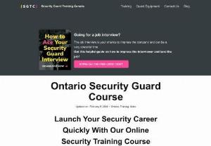 Ontario Security Training - Need your Ontario Security Guard License? Security Guard Training Canada is pleased to present a ministry-approved online Ontario security training course. This is a 40-hour security guard training course delivered online 24/7.