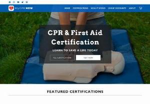 first aid - MyCPR NOW provides CPR and First Aid-related courses and certifications online. You can choose from CPR, First Aid, BLS, Bloodborne Pathogens, Pet First Aid and more.