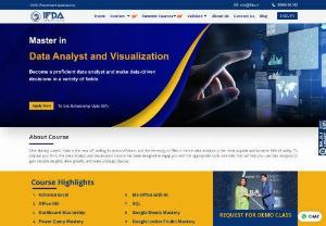 Master in data analyst and visualisation course in delhi - Clive Humby coins. “Data is the new oil” stating its resourcefulness and the necessity to filter it. Hence data analytics is the most popular and lucrative field of today. To prepare you for it, the Data Analyst and Visualisation course has been designed to equip you with the appropriate tools and skills that will help you use data analytics to gain valuable insights, drive growth, and make strategic choices.