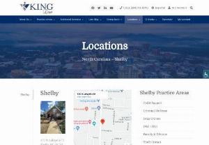 King Law - King Law is a Family Law, Estate Administration &amp; Elder Law, Criminal Law, and Civil Litigation. law firm serving Shelby, North Carolina, Mecklenburg County and all of Upstate South Carolina and Western North Carolina. Phones are available 24 hours a day, all year long. Our goal is to meet with you the same day or within 24 business hours. || Address: 410 N Lafayette St, Shelby, NC 28150, USA || Phone: 704-466-3331