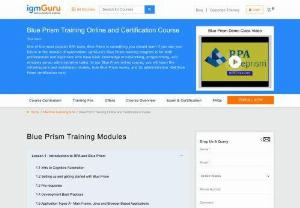 Blue prism course - We provide Online IT courses.