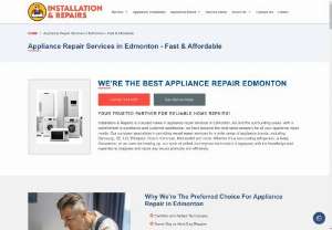 Appliance Repair Edmonton - At Installation and Repairs, is your one-stop-shop for all your appliance needs, offering a comprehensive range of services that cover everything from washer repair, refrigerator repair, cooktops repair, dryer repair, and dishwasher repair, to microwaves repair, ranges/stove repair, wall ovens repair, and freezer repair. Our dedicated team of expert technicians in edmonton is equipped with the knowledge and experience to tackle any appliance issue, big or small. We take pride in our...