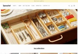 SpaceAid Home Organizers - SpaceAid organizer can help you organize home space easily with the help of bamboo drawer organizers, spice rack, sink candy, and so on.