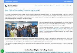 Best Digital Marketing Course in Hyderabad - Webtrainings - Web Trainings Academy is pioneer in digital marketing training in Hyderabad, India since 2008. Web Trainings has been awarded as Best Digital Marketing Institution by Radio City Icon Awards.  We focus on student overall development and motivate students to set great career goals. We have successfully trained more than 10,000+ students in classroom and 1,00,000+ students in online programs. If you are looking for best digital marketing course in Hyderabad, your search ends here. Attend a...