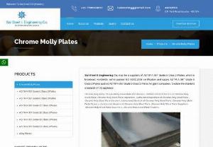Chrome Moly Steel Plate Manufacturers in India - Chrome Moly Steel Plate Stockists | Chrome Moly Steel Plate Suppliers The Chrome Moly Steel Plate gave by us are seen by clients in various circles of the affiliations running from key tries, for instance, Sugar, Paper, Textile, Dairy, Engineering to likewise astonishing, for instance, Oil and Gas, Petrochemical, Chemical and Fertilizers, Power Generation and Nuclear Industries.  Sai Steel & Engineering Co. has some elucidation behind control in Chrome Moly Steel Plate .