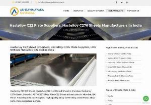 Hastelloy C276 Sheet Plate Manufacturers in India - We, Ashtavinayaka Overseas are one of the leading manufacturers, supplier and exporter of high quality hastelloy c276 flanges, alloy c276 pipe flanges, slip on flanges, blind flanges, threaded flanges in Mumbai, India.