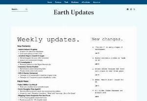 Earth Updates - A news and media service aim to provide updated information in the quickest and simplest way possible by writing in a patch note style, appealing to most people who had experience with computer and games.